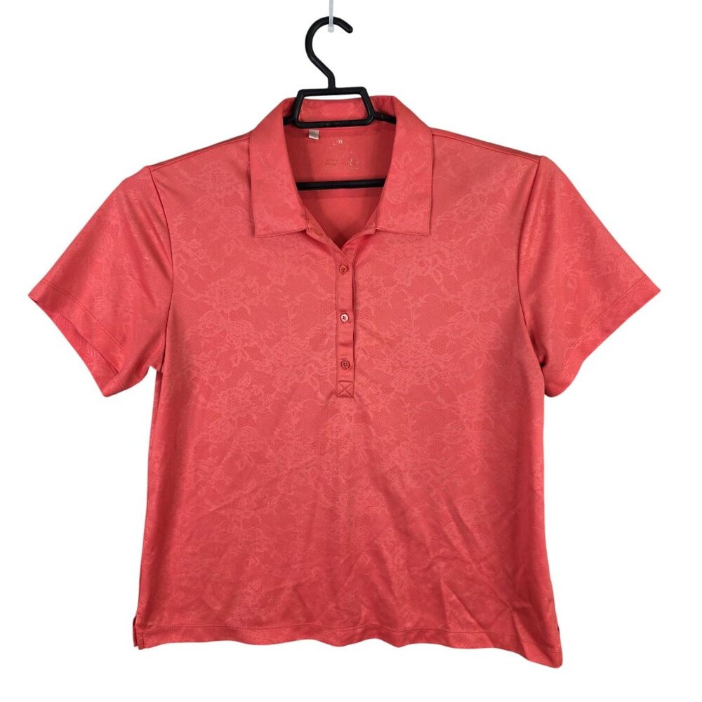 Womens Monterey Coral Pink Golf Polo Shirt Short Sleeve Polyester Stretch Size 2